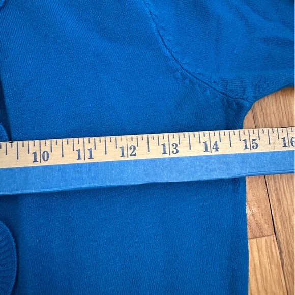 Vila Sweater Women M Blue Cardigan Ruffle Rhinestone Full Zip(j10) - Picture 10 of 12